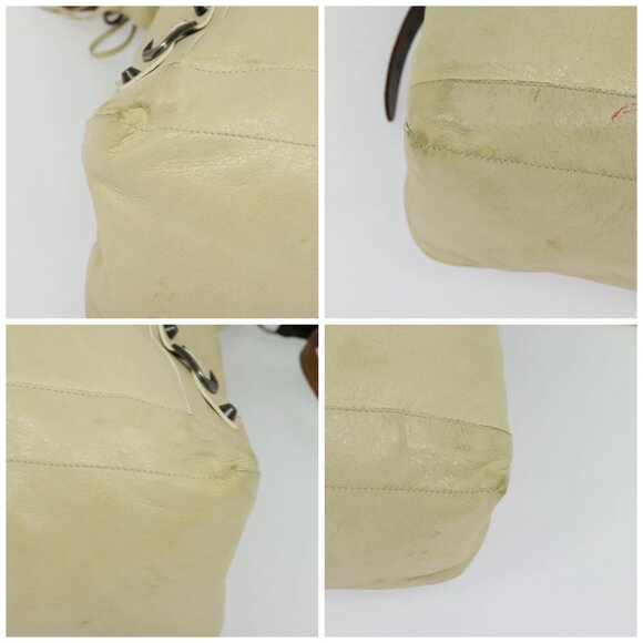 BALENCIAGA The Day Shoulder Bag Leather Beige Auth - Picture 14 of 14